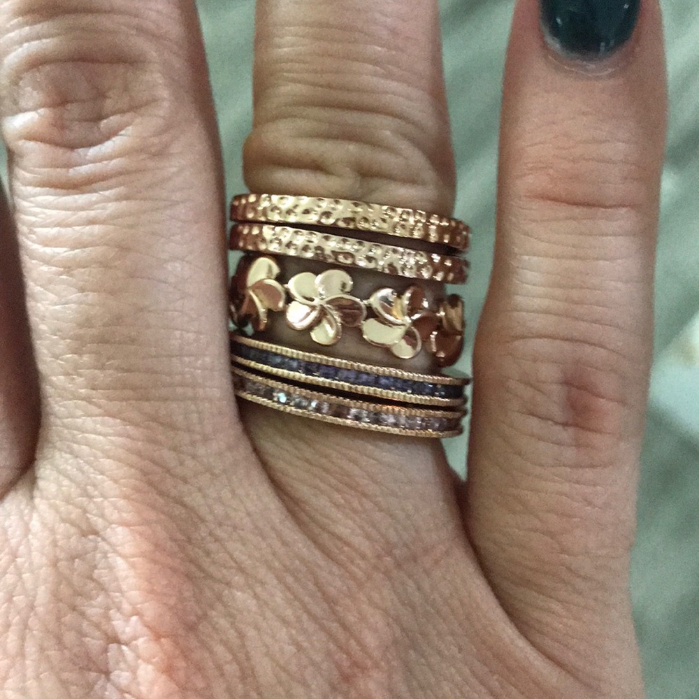 Rose gold stackable rings